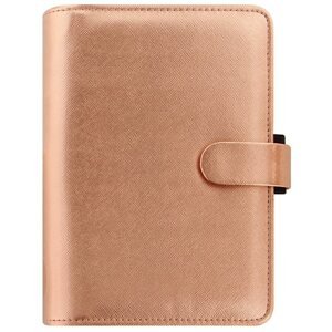 Filofax Kroužkový diář 2024 Saffiano Metallic osobní - Rose Gold