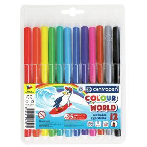 Centropen Popisovač COLOUR WORLD 7550 trojboký - sada 12 barev