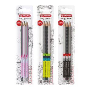 Herlitz my.pen Tužka 3 ks - H, HB, B - mix barev