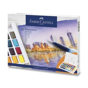 Akvarelové barvy Faber-Castell s paletou, 36 ks