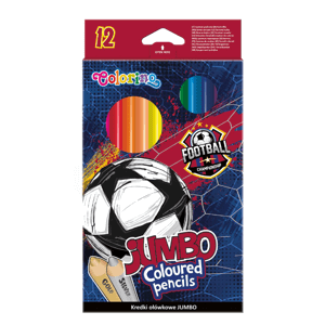 Pastelky trojhranné JUMBO 12 barev - Fotbal