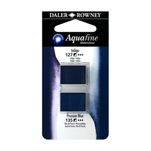 Umělecká akvarelová barva Daler-Rowney Aquafine - dvojbalení - Indigo/Pruská modrá