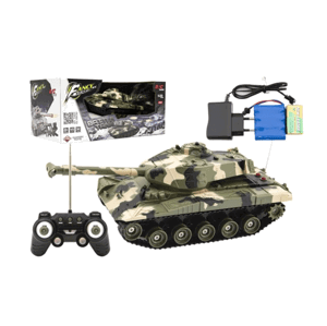 Tank RC plast 27 cm 27 MHz na baterie+dobíjecí pack se zvukem