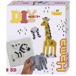 HAMA zažehlovací korálky MIDI - sada 3D Safari