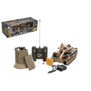 Tank RC TIGER I plast 33 cm + bunkr na baterie + dobíjecí pack se zvukem a světlem