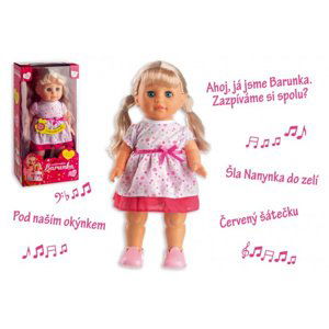 Teddies Panenka Barunka chodící a zpívající plast 42cm na baterie se zvukem 21x44x11cm