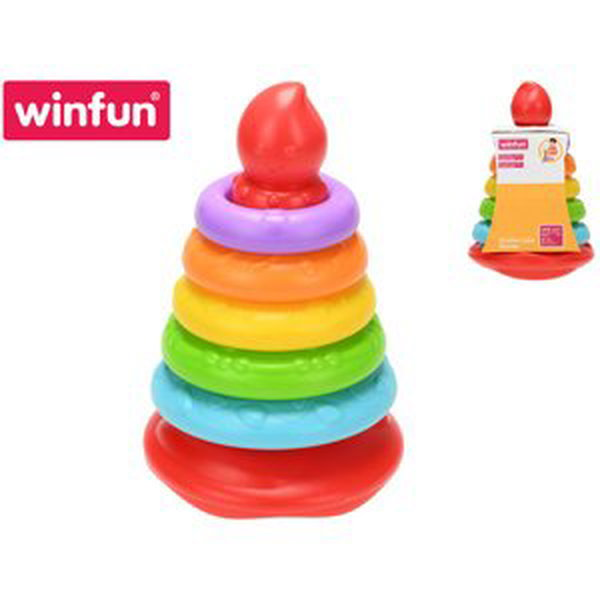 Winfun pyramida 20cm s barevnými kroužky 5ks