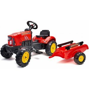 Traktor šlapací SuperCharger červený s valníkem