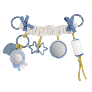 Canpol babies závěsná plyšová hračka s rolničkou a zrcátkem Pastel Friends modrá