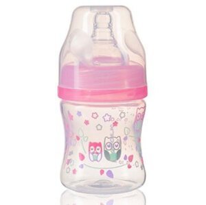 BabyOno Antikoliková lahvička se širokým hrdlem růžová 120ml