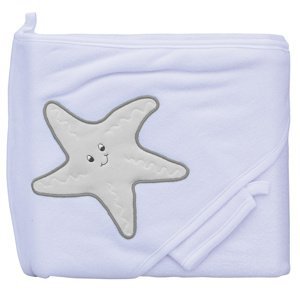 Scarlett Froté ručník hvězda s kapucí bílý