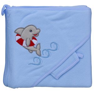 Scarlett Froté ručník delfín s kapucí modrý