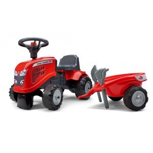 Odstrkovadlo traktor Massey Ferguson červené s volantem a valníkem