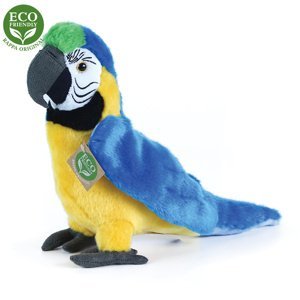 plyšový papoušek modro žlutý Ara Ararauna, 24 cm, ECO-FRIENDLY