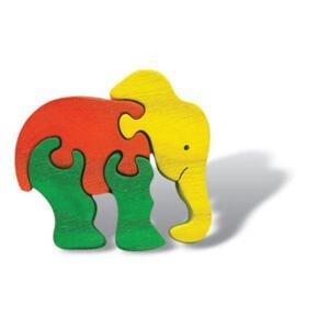 Fauna Slon Dřevěné vkládací puzzle z masivu