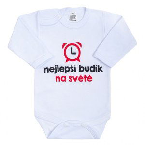 Body s potiskem New Baby nejlepší budík na světě Červená