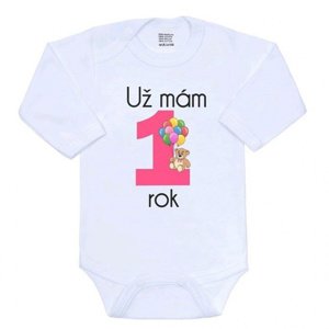 Body s potiskem New Baby Už mám rok růžové