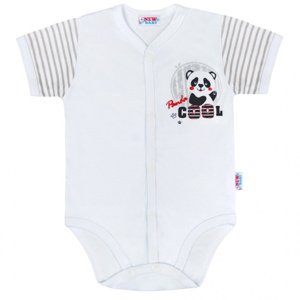 Kojenecké celorozepínací body s krátkým rukávem New Baby Panda