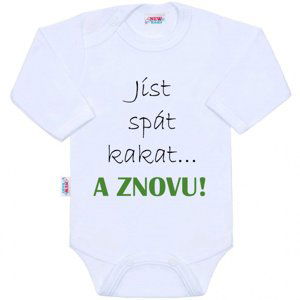 New Baby Body s potiskem jíst spát kakat... A ZNOVU! Bílá