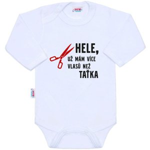 New Baby Body s potiskem Více vlasů než taťka