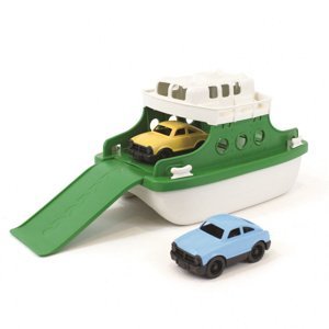 Green Toys Trajekt s auty zeleno bílý