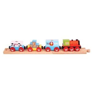 Dřevěná vláčkodráha Bigjigs - Vlak se zbožím