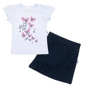 New Baby Kojenecké tričko se sukýnkou Butterflies modrá
