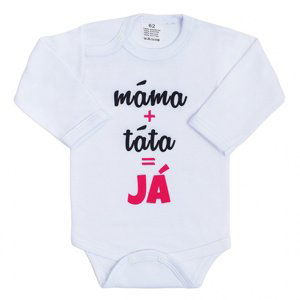 Body s potiskem New Baby máma plus táta rovná se JÁ růžová