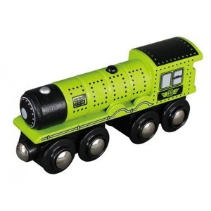Vláček dřevěné vláčkodráhy Maxim Parní lokomotiva - zelená