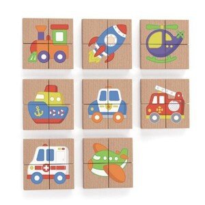 Viga Dřevěné magnetické puzzle dopravní prostředky