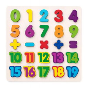 Woody puzzle číslice masivní na desce