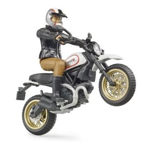 Bruder 63051 BWORLD Motocykl Scrambler Ducati Cafe Racer s jezdcem