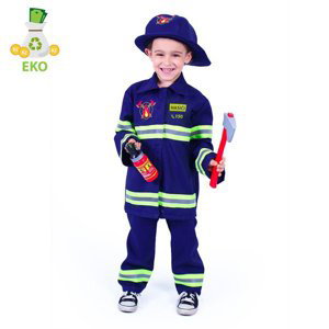 Dětský kostým hasič s českým potiskem (M) EKO