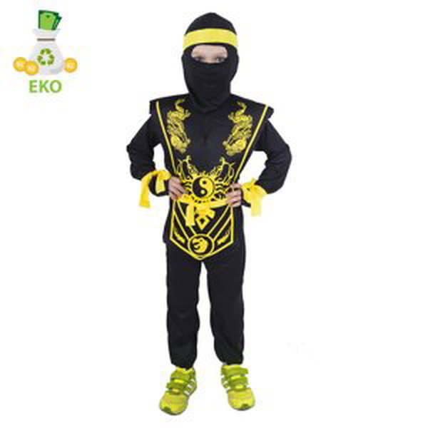 Dětský kostým NINJA žlutý (M) EKO