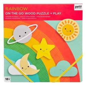 Petitcollage Robustní dřevěné puzzle Rainbow