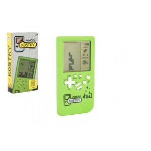 Digitální hra Padající kostky hlavolam plast 14x7cm na baterie se zvukem v krabičce 7,5x14,5x2,5cm