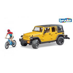 Bruder 2543 Jeep Wrangler Rubicon Unlimited s horským kolem a cyklistou