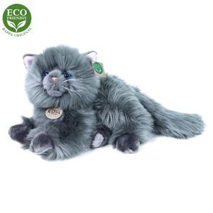 Plyšová perská kočka šedá ležící 30 cm