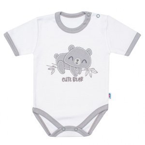 New Baby Kojenecké bavlněné body s krátkým rukávem Cute Bear