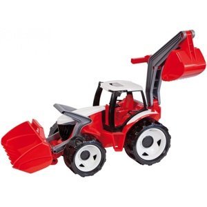 LENA Traktor se lžící a bagrem plast červenobílý 65cm