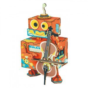 Robotime 3D skládačka hrací skříňky Muzikální robůtek AMD53 88 ks