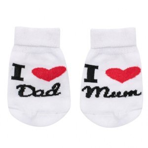 New Baby Kojenecké froté ponožky I Love Mum and Dad