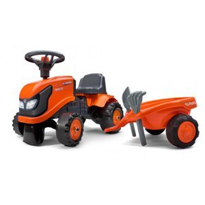Falk traktor Kubota oranžové s volantem a valníkem