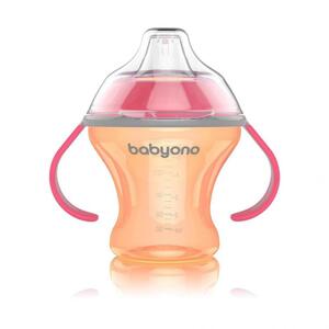 Dětský netekoucí hrneček s měkkým pítkem Baby Ono 180 ml oranžový