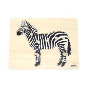 Viga 44603 Montessori Puzzle zebra