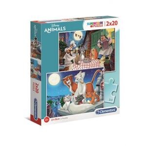 Clementoni: Puzzle 2x20 ks Super Color Disney Animals