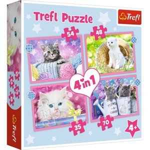 Trefl: Puzzle 4v1 - kočičky
