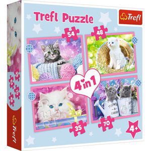 Trefl: Puzzle 4v1 - kočičky