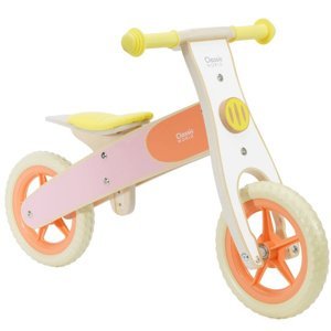 CLASSIC WORLD Dřevěné dětské kolo odrážedlo - tichá kola oranžová