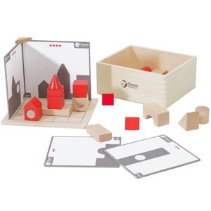 CLASSIC WORLD Dřevěné kostky Logická hra Stavební puzzle Prostorové konstrukce pro děti 41 ks
